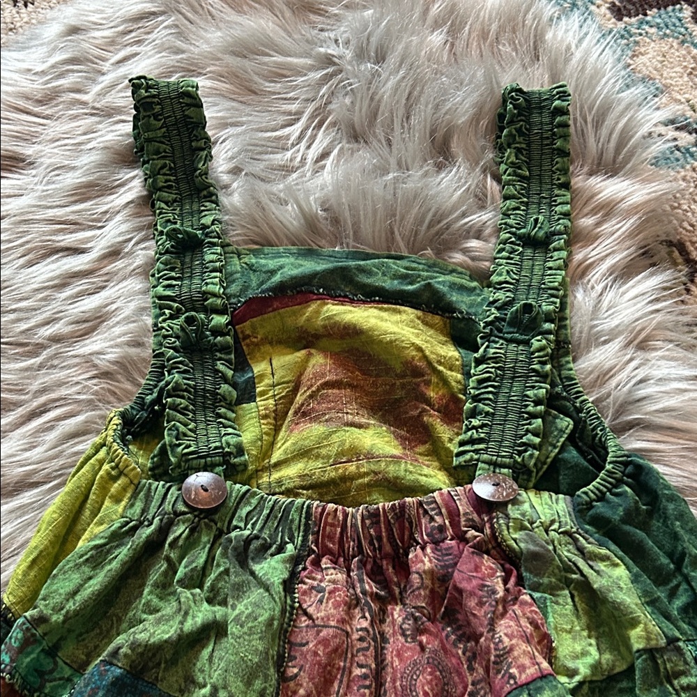 Patchwork Green Overalls - image 4